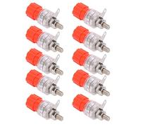 OKOVO 10 Piezas Conector Banana 4 mm/0,2 Pulgadas Tornillo de Cobre Material de aleación de Zinc Transparente Poste de unión de Altavoz 30 Vac-60 Vdc (Roja)