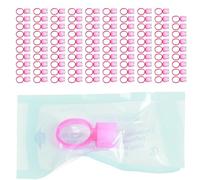 OKOVO 100pcs Ink Ring Cup Disposable Microblading Pigment Cup Holder with Sponge, Ink Ring Adhesive Makeup Glue Rings Palette Plastic Nail Art Eyelash Extension Rings