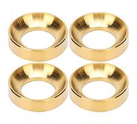 OKOVO 4 piezas bicicleta de montaña aleación de titanio tornillos espaciadores pinza de freno junta cóncava M6 (Oro)