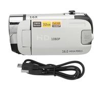 OKOVO Cámara Digital D90 1080P 16MP, videocámara con Pantalla giratoria de 2,4 Pulgadas, grabadora de vídeo HD con Zoom 16X portátil con luz de Relleno para Adolescentes, Adultos, (Silver)