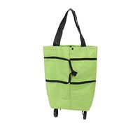 OKOVO Carrito de Compras, Bolsa Plegable, Gran Capacidad, diseño de Cremallera, Tela Oxford con Rueda para Acampar (Verde)