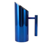 OKOVO Jarra de agua de 1 litro, jarra de bebida de cuerpo recto de acero inoxidable 304 con boquilla a prueba de derrames para té de flores de cóctel, té frío (Azul)