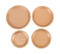 OKOVO Juego de 4 sartenes para pizza para horno de acero al carbono de 6, 7, 8 y 9 pulgadas, bandeja para pizza con calentamiento uniforme para cocinar, hornear y asar