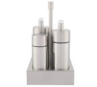 OKOVO Juego de botellas de condimentos de sal de acero inoxidable Contenedor de condimentos