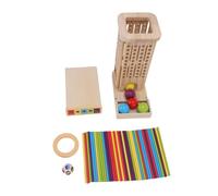 OKOVO Juego de Mesa de Madera 3 en 1, Colorido Juego de Mesa de Madera con Palos y Dados, Juguetes para Contar Habilidades motoras Finas