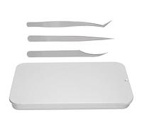 Okovo Las pestañas de pestañas, trampas de pestañas de pestañas de acero inoxidable de 3pcs, pinzas de pestañas rectas para la extensión del injerto de pestañas