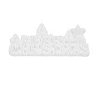 OKOVO Molde de resina de silicona navideña, fácil de limpiar, material seguro reutilizable, moldes de letras 3D, resina para decoraciones navideñas, regalo