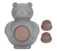 OKOVO Oso de Silicona Sabor a Carne de Res Molar Resistente a Las mordeduras de Mascotas Juguete para Masticar con chirrido Limpieza de Dientes (Gris)