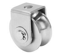 OKOVO Polea de pista de acero inoxidable con rueda ranurada tipo U para carro industrial de puerta corredera de 48 mm de diámetro