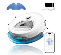 OKP L6 Aqua Robot Aspirador 3 en 1 Cuenta con Funciones de mapeo, LiDAR DToF, 6000 Pa, 150 Min, WiFi/App/Alexa，No-Go Zones，lo Que lo Hace Ideal para alfombras y Pelo de Mascotas. (Versión ES)