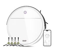 Okp Robot Aspirador K5, with Freemove 3.0 Intelligent Obstacle Avoidance, 2500pa, Suction Design, 0 Entanglement, Slim, Quiet,120 Min Running Time, Four Cleaning Modes, WiFi/Alexa/App, for Pet Hair