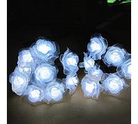 OKQYIMAQQ Guirnalda de luces solares de flores para exteriores, 4,5 m, 20 LED, cadena de luces solares impermeables, 8 modos para jardín y patio (blanco)