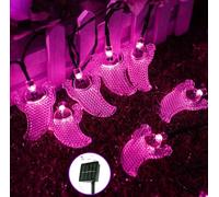 OKQYIMAQQ Guirnalda de luces solares fantasmas para exteriores, 4,5 m, 20 LED, guirnalda de luces solares de fantasma, impermeable, 8 modos para jardín y patio (rosa)