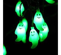 OKQYIMAQQ Guirnalda de luces solares fantasmas para exteriores, 6,5 m, 30 LED, guirnalda de luces solares de fantasma, impermeable, 8 modos para jardín y patio (verde)