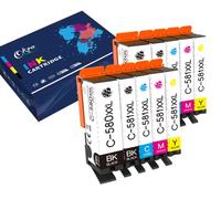 Okra 580 581 Multipack Compatible con Cartucho Canon pixma 580 XXL Canon pixma 581 XXL para Canon TR7550 TR8550 TS6150 TS6350 TS6351 TS8100 TS8151 TS8152 TS8250 TS8252 TS8350 TS8351 TS9150 TS705