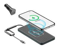OKRAMOL Cargador inalámbrico para coche, almohadilla de carga rápida inalámbrica, estación de carga para múltiples dispositivos, adaptador para AirPods iPhone 15/14/13/12 Pro/Max11 Android Samsung S20