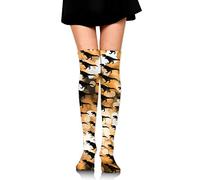 Oksalesocks T-Rex - Calcetines Altos por Encima de la Rodilla para Mujer y niña, 65 cm, Color Negro, Talla única