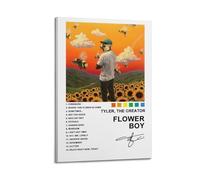 oksdjhrnn Tyler Poster The Creator Album Flower Boy Tracklsit Póster decorativo en lienzo para decoración de pared, decoración moderna de dormitorio familiar, 20 x 30 cm, estilo marco
