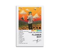 oksdjhrnn Tyler Poster The Creator Album Flower Boy Tracklsit Póster decorativo en lienzo para decoración de pared, decoración moderna de dormitorio familiar, póster de 40 x 60 cm, estilo sin marco