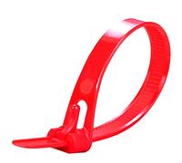 Oksdown Paquete de 100 bridas gruesas de color rojo, resistentes, grandes, 500 mm x 7,6 mm, plástico de nailon fuerte, autobloqueo, 50,8 cm, extra largas, color rojo