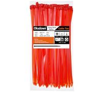 Oksdown Paquete de 100 bridas rojas gruesas de alta resistencia, grandes, 300 mm x 7,6 mm, plástico de nailon fuerte, autobloqueante, 30 cm, extra largas con cremallera