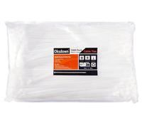 Oksdown Paquete de 1000 bridas blancas de 250 mm x 3,6 mm, plástico de nailon fuerte, autobloqueo, 25 cm, transparente
