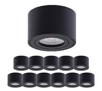 Oktaplex 12 Focos LED Techo Lile Negro - Incl. Módulo LED 4,8W 230V 4000K Blanco Neutro 80x50mm - Foco Superficie Orientable Interior Aluminio