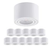 Oktaplex 12x Foco Superficie Orientable Lile Blanco Incl. Módulo LED Regulable 4,8W 230V 3000K Blanco Cálido 80x50mm Foco Interior Empotrable Aluminio