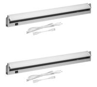 Oktaplex 2 piezas Rota luz bajo armario cocina giratoria 91cm aluminio LED 1615lm 3000K blanco cálido luz bajo armario 14,6W con interruptor 230V