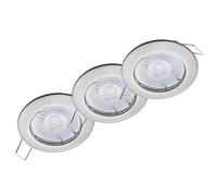 Oktaplex 3 Focos Empotrables Sedan con Módulo LED 4,8W 3000K 230V 380lm Blanco Cálido 110° Acero Inoxidable Cepillado Ojos de Buey Techo 60mm Redondo