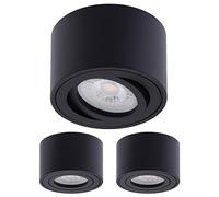 Oktaplex 3 Focos LED Techo Lile Negro - Incl. Módulo LED 4,8W 230V 4000K Blanco Neutro 80x50mm - Foco Superficie Orientable Interior Aluminio