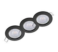 Oktaplex 3x Focos Empotrables LED Sedan con Módulo LED 4,8W 4000K 230V 380lm Blanco Neutro 110° Ojos de Buey Color Negro para Techo 60mm Redondo