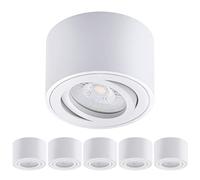 Oktaplex 6 Focos LED Techo Lile Blanco - Incluye Módulo LED 4,8W 230V 4000K Blanco Neutro 80x50mm - Foco Superficie Orientable Interior Aluminio