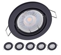 Oktaplex 6x Lámparas LED de Empotrar Giratorios Dijon con Módulo LED 4,8W 4000K 230V 380Lm Blanca Neutra 110° Ojos de Buey Redondos Negro Ø68