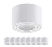 Oktaplex 9 Focos LED Techo Lile Blanco - Incl. Módulo LED 4,8W 230V 4000K Blanco Neutro 80x50mm - Foco Superficie Orientable Interior Aluminio
