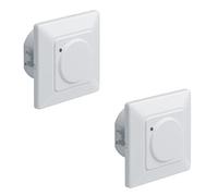 Oktaplex Fee Juego de 2 detectores de Movimiento empotrables Sensor de Alta frecuencia 180° Alcance 5-15m Caja de Pared Hueca 230V Blanco con Sensor crepuscular