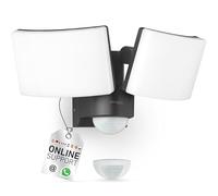 Oktaplex Foco con sensor de movimiento LED 40 W 230 V luz cálida 3000K lámpara de pared Cali Dos IP65 orientables aplique de pared para exterior antracita 3200 lúmenes