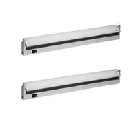 Oktaplex iluminación 2er Set Iluminación bajo armarios cocina LED Alu 10 W 230 V blanco neutro 4000K 60 cm Iluminación bajo armarios orientable Rota 800lm Regleta LED con interruptor