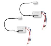 Oktaplex Jan Juego de 2 detectores de Movimiento empotrables Exterior IP65 / IP20 Sensor infrarrojo 360° pequeño Alcance 8m 230V con Sensor crepuscular