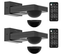Oktaplex - Juego de 2 detectores de movimiento orientables para exteriores, 360 grados, incluye mando a distancia, sensor de infrarrojos, IP65, alcance de 9 m, 230 V, sensor de movimiento, color