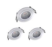 Oktaplex Lyon - Juego de 3 focos empotrables con módulo LED (aluminio, 4,8 W)