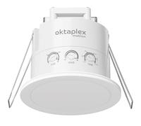 Oktaplex Noa Detector de presencia en techo, 360 grados, 24 GHz, IP65, detector de movimiento, 6 m, sensor de presencia para baño, empotrado, plano, blanco, 230 V