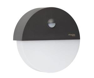 Oktaplex Paz lámpara de exterior con detector de movimiento IP54 230V 10W 1000 lumen aplique exterior redondo 3000K luz blanca cálida LED luz exterior antracita
