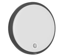 Oktaplex Plato lámpara de pared con sensor de movimiento 3000 K blanco cálido e interruptor de luz fija 1010 lm IP65 redondo antracita 10,5 W 230 V