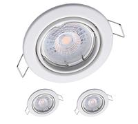 Oktaplex Set 3 Focos de Techo Empotrables Giratorios Dijon con Módulo LED 4,8W 4000K 230V 380Lm Blanca Cálida 110° Ojos de Buey Color Blanco Ø68