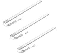 Oktaplex set de 3 Riva bajo-armario de cocina LED plano regulable blanco cálido 90cm luz de la cocina con sensor 730lm bajo-armario de luz sin contacto 10W plata