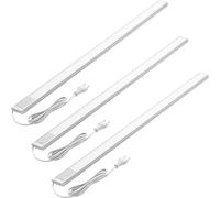 Oktaplex Set de 3 Riva Luz Bajo Armario de Cocina Plana 90cm 1110lm Blanco Cálido Con Interruptor 15W 230V LED Plata