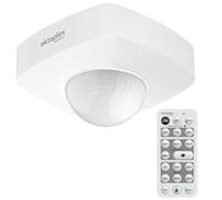 Oktaplex Tim - Detector de movimiento para exteriores (360°, incluye mando a distancia, sensor de infrarrojos, IP65, 230 V), color blanco