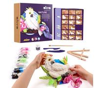 OKTO Kit de arte de cacatúa, juego de arte de suculentas 3D para decoración de pared del hogar, kits de manualidades para adultos y adolescentes, caja de manualidades con arcilla de modelado para