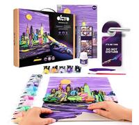 OKTO New York Skyline - Kit de pintura 3D de 30 x 40 cm, arcilla seca al aire, ideal para adultos y niños, perfecto para proyectos de arte creativos y decoración del hogar